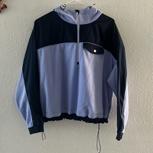 Athleta Blue Two Tone  Zion Micro Fleece 1/2 zip Size Medium - Picture 2 of 7